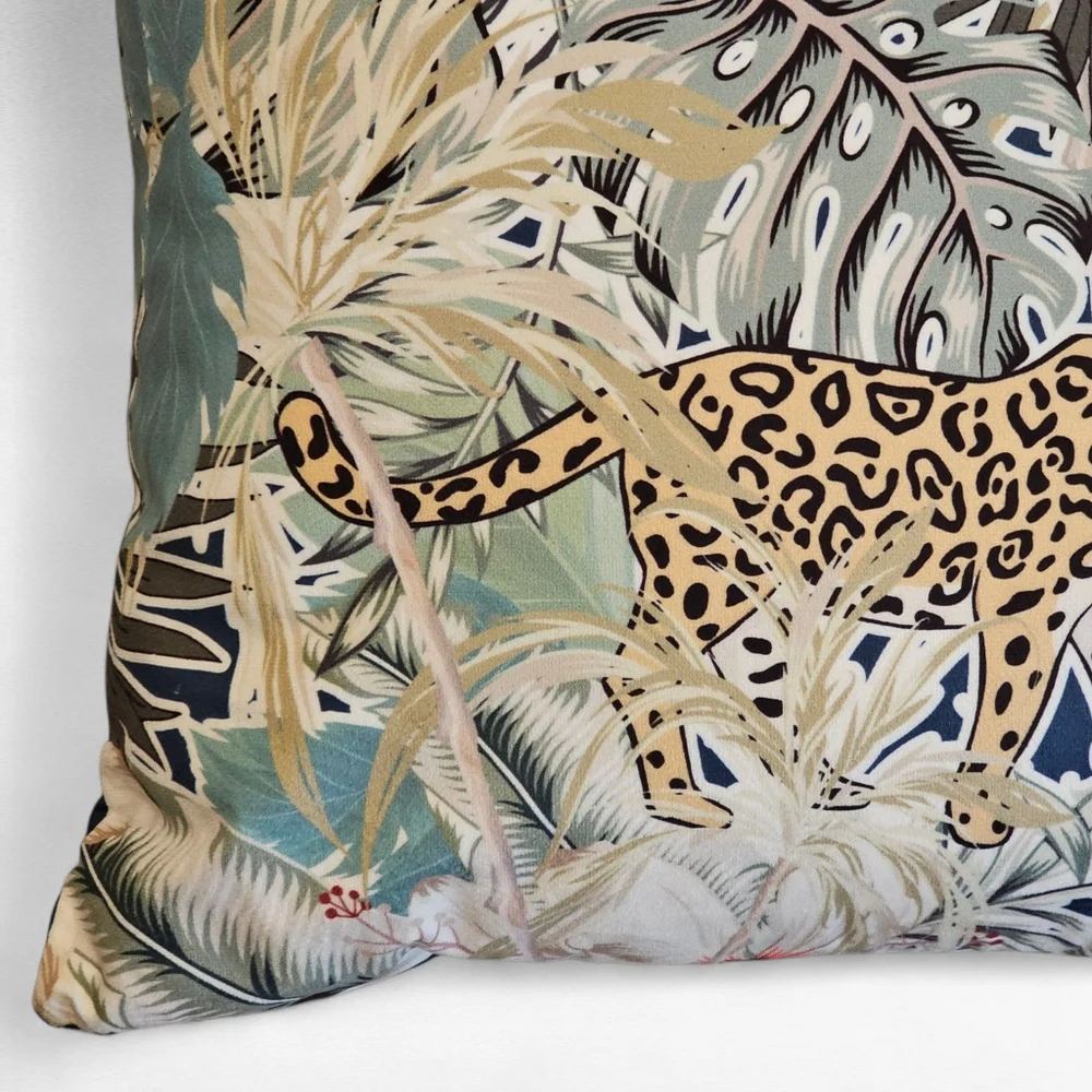 Cheetah Cat Tropical Decor Pillow